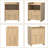 Modern Fluted Wood Nightstand With 2 Drawers And Open Shelf For Bedroom