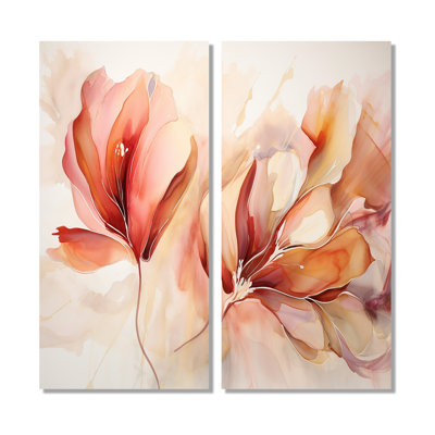 Vannes - Abstract Botanicals Canvas Prints 2 Pieces