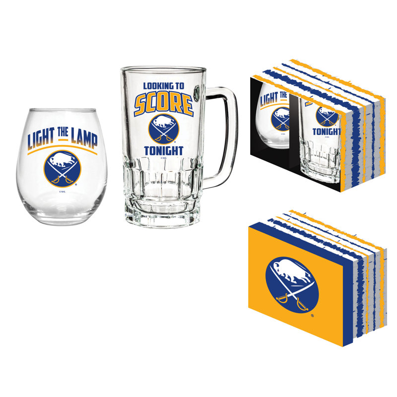 Ensemble-cadeau NHL Team Pint Glass and Wine, Sabres de Buffalo