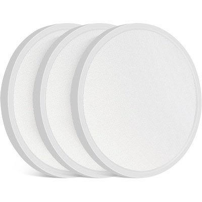 3 Pack LED Ceiling Light 12 Inch 24W 3 Color Temperature Selection, Flat, Round, White
