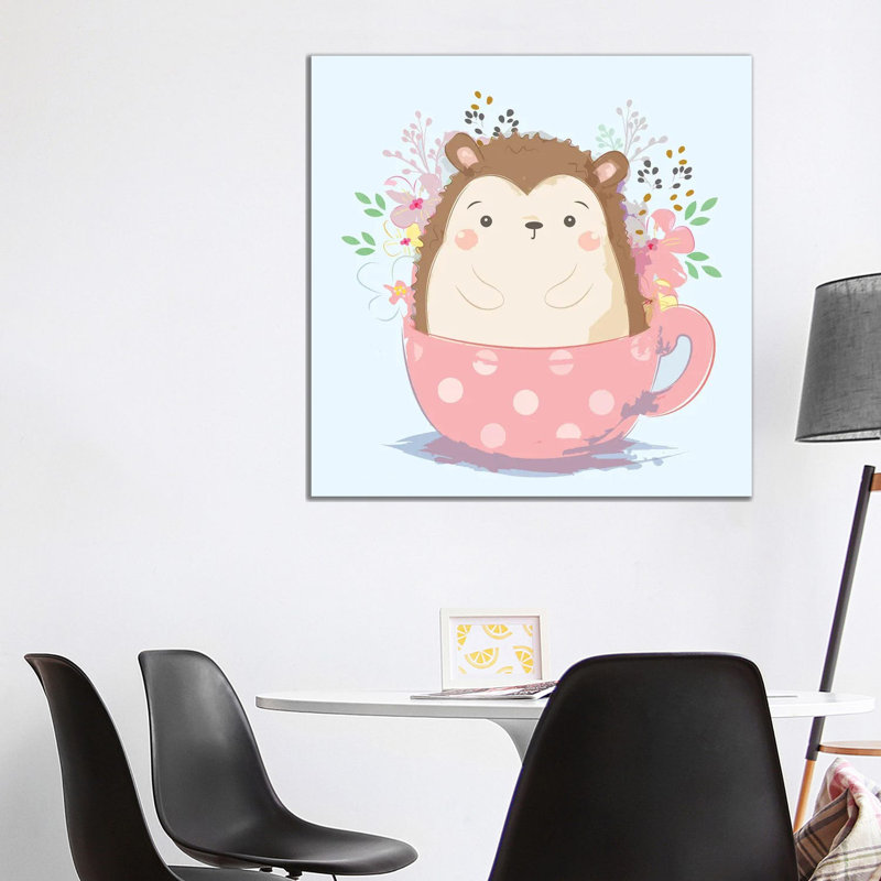 Hedgehog For Children's Room by Art Mirano - Wrapped Canvas Print, 93.98 cm H x 93.98 cm W
