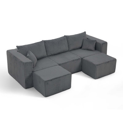 Compact modular sectional,Compressed Corduroy Sofa with Modern Minimalist Style, Ultra-Comfy Compression Modular Sofa with Space-Saving Efficient Design