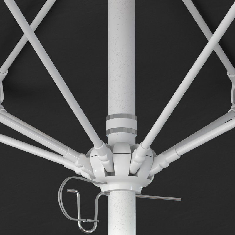 Parasol de marché commercial en aluminium 9 pi avec alvéolaire en oléfine, Tissu performance noir