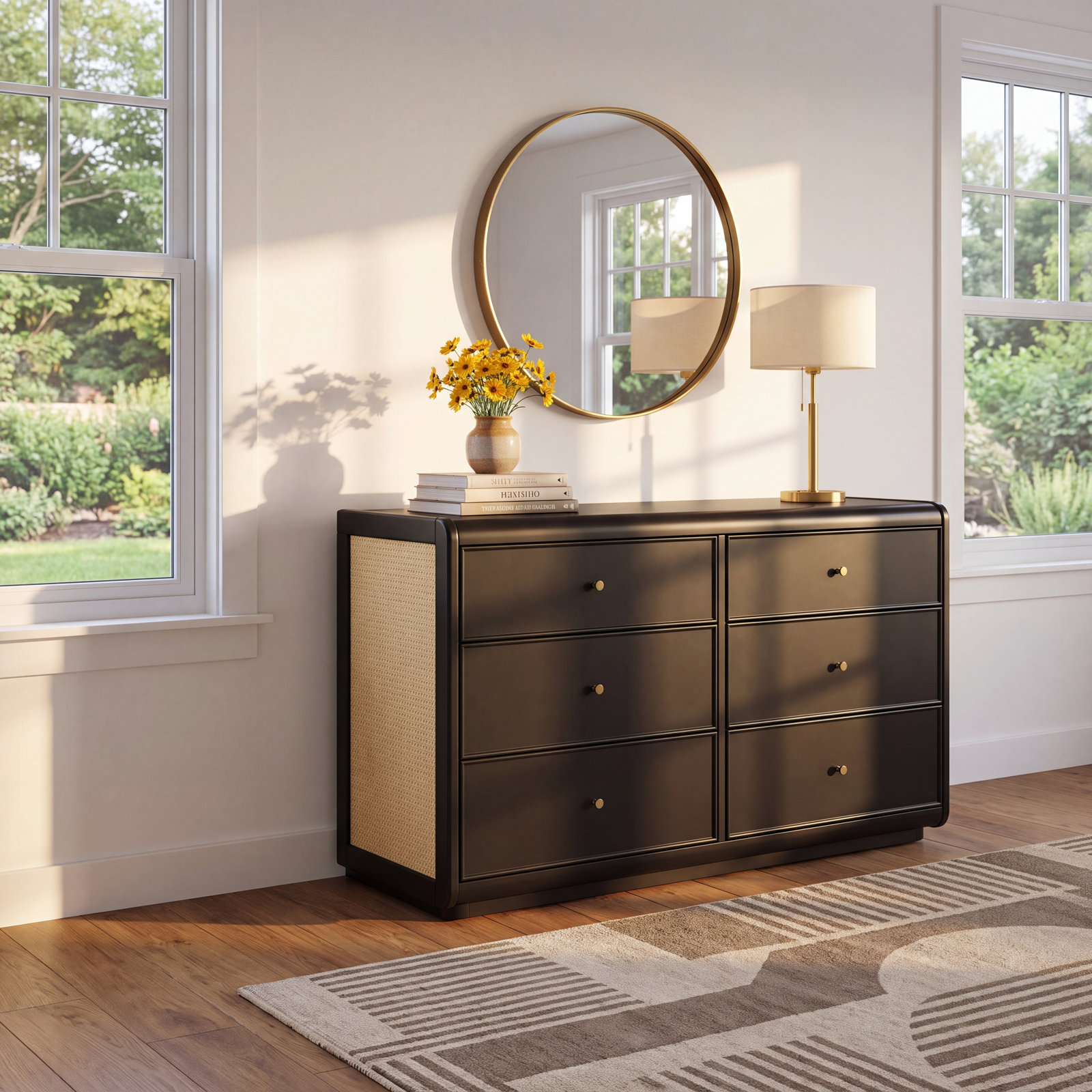 Aspen 6-Drawer Dresser, Black