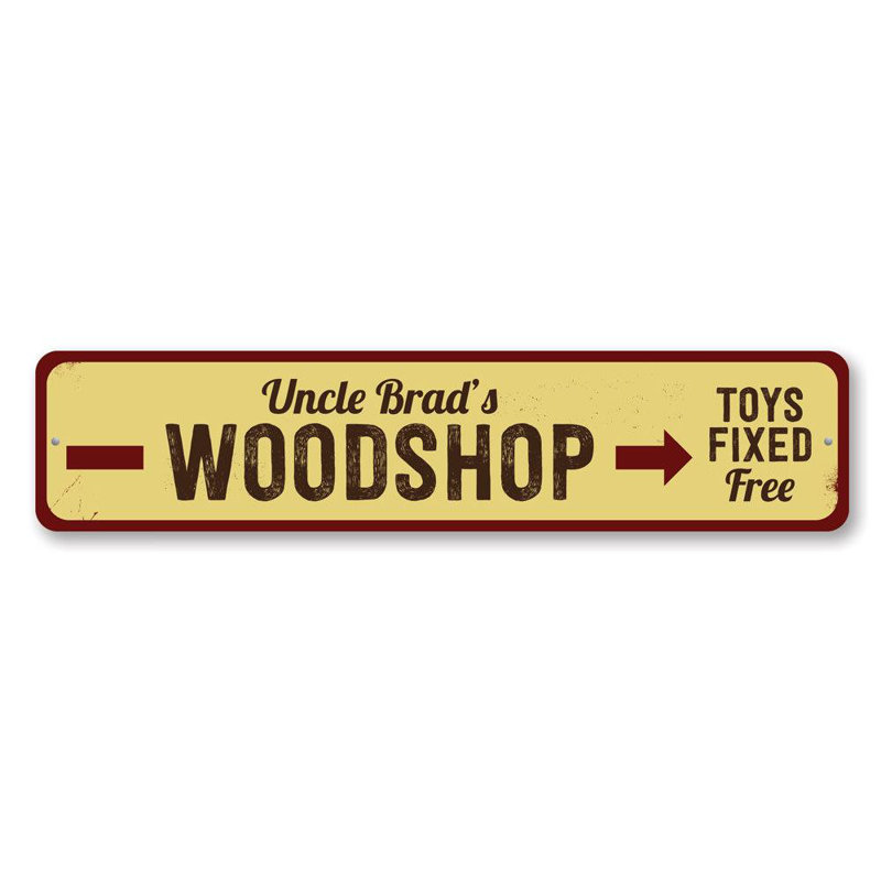 Enseigne personnalisée en aluminium Woodshop, H 6 po x l 24 po x P 0,06 po