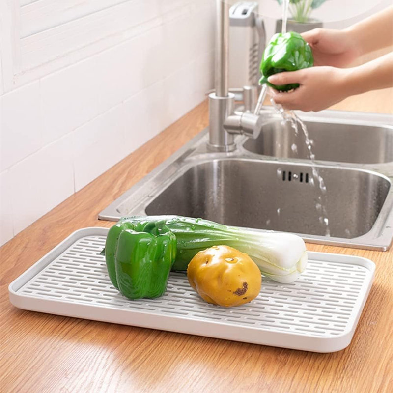 Petit égouttoir pour évier de cuisine, égouttoir à 2 niveaux pour la vaisselle, bureau, table basse