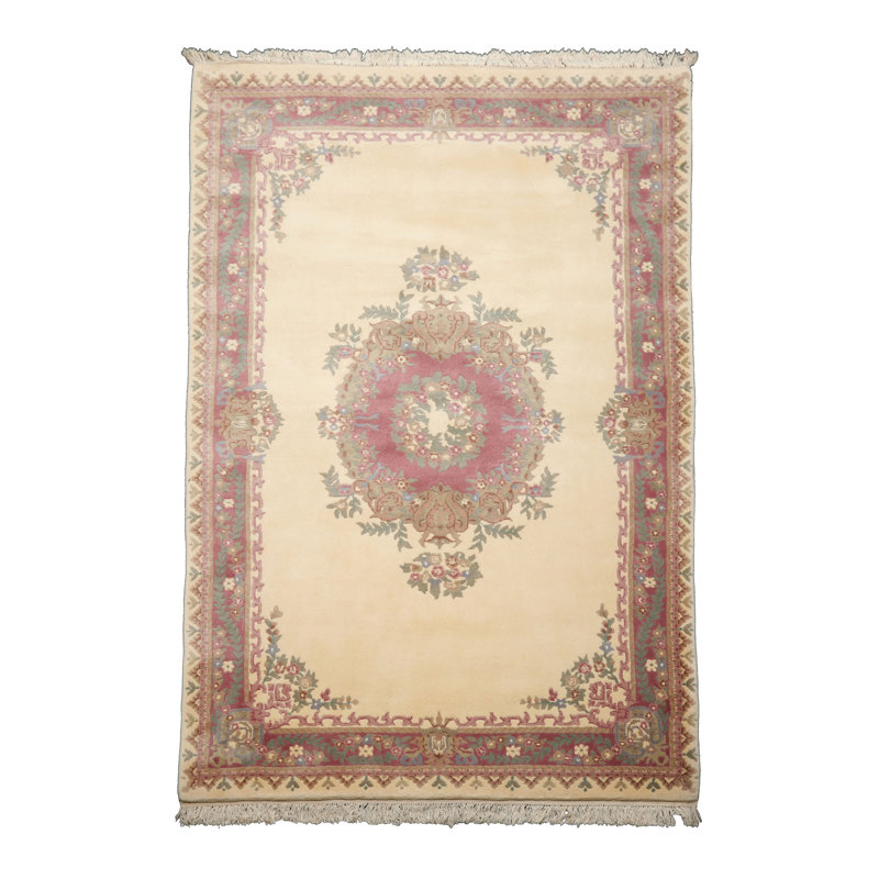 Tapis soyeux en laine noué à la main 6x9
