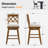 Modern Farmhouse Cross Back Upholstered Solid Wood Bar Stool-1866226344