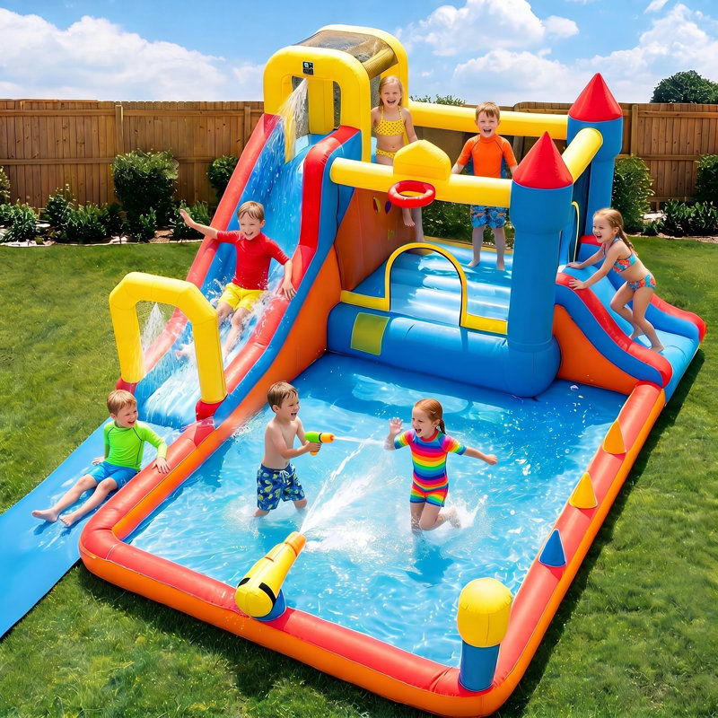 Jeu gonflable avec glissade d'eau pour enfants 18 pi x 12 pi Adam