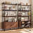 71''H Bookcase With Curved Storage Cabinet, 4-Tier Bookshelf With Tambour Sliding Door & Adjustable Leg-311185521