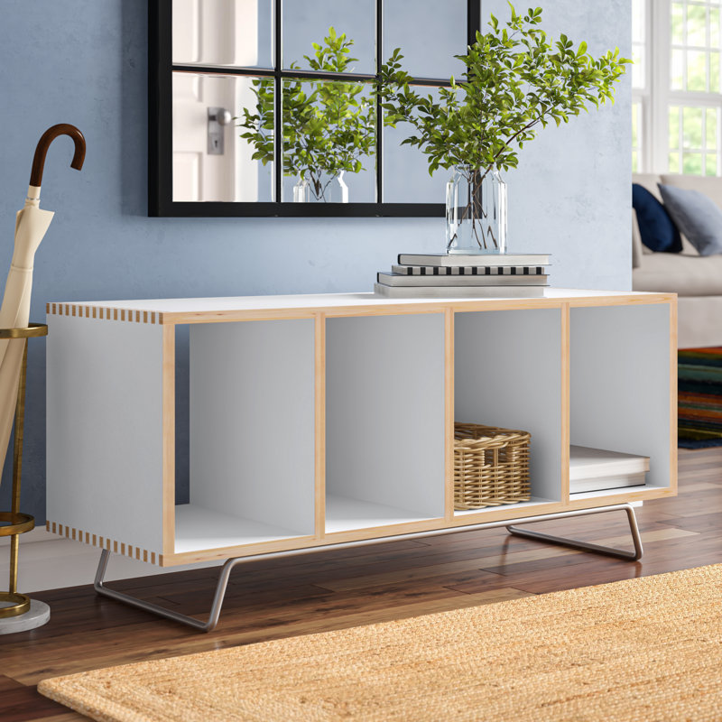 Burntwood Upholstered Storage Bench, White