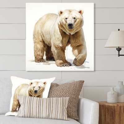 Hiver blanc, ours polaire II - ours 2, art mural en métal