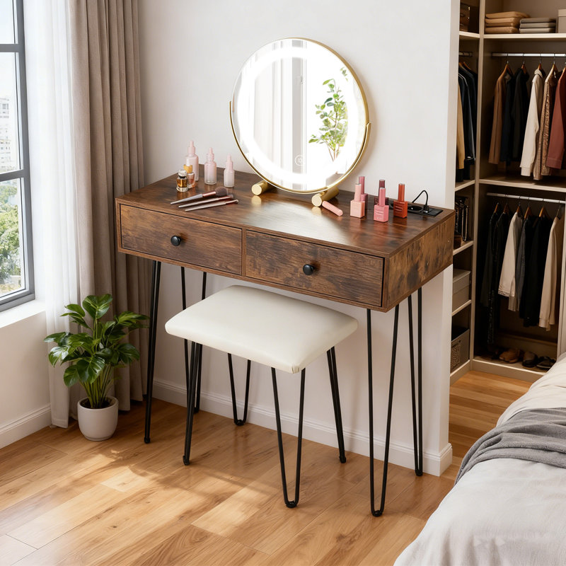 Dressing Table, Brown/Black