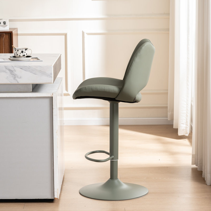 Tabouret de bar pivotant à hauteur réglable Guzzi, Vert olive