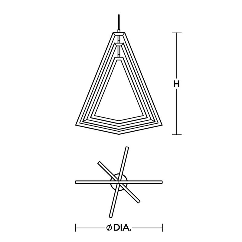 Luminaire suspendu géométrique à DEL 1 lumière Mor /, Nickel satiné