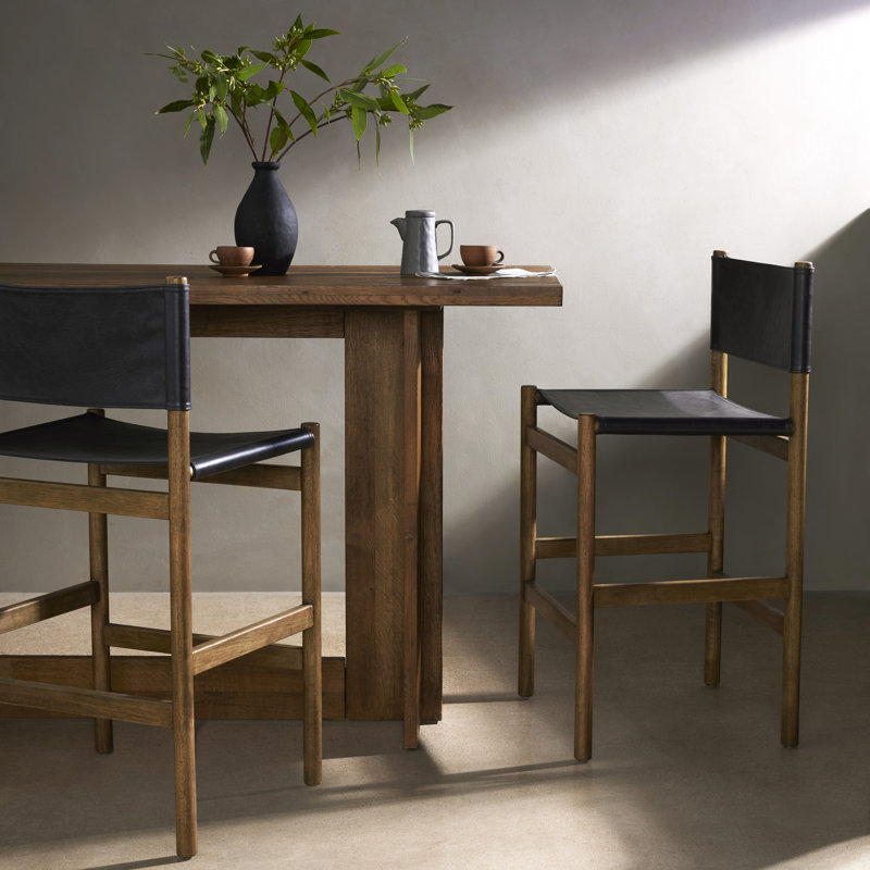 Kena Stool-Sonoma Black-Counter, Counter Stool (26.5" Seat Height), Black, Vintage Natural