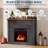 38in Freestanding Electric Fireplace with Mantel, TV Stand Includes 18'' Electric Fireplace Insert with Adjustable Flame Temperature and Remote Control for Bedroom Living Room, Black