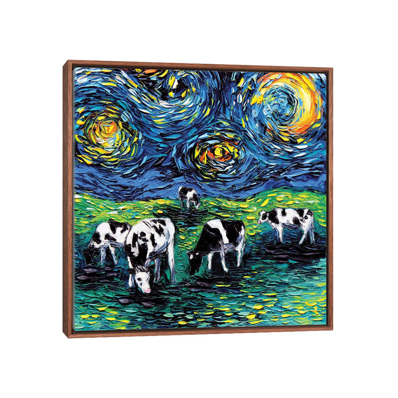 Reproduction d’art, "Starry Starry pâturage" par AJA, Pas de tapis, H 26 po x l 26 po x P 1,5 po