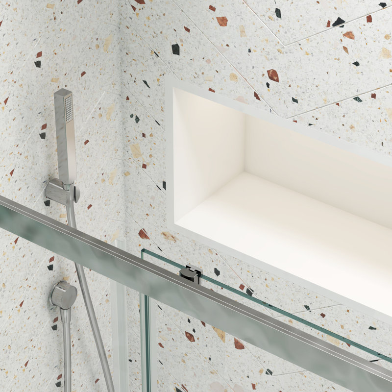 60" x 72" Chrome Tempered Glass Sliding Shower Door