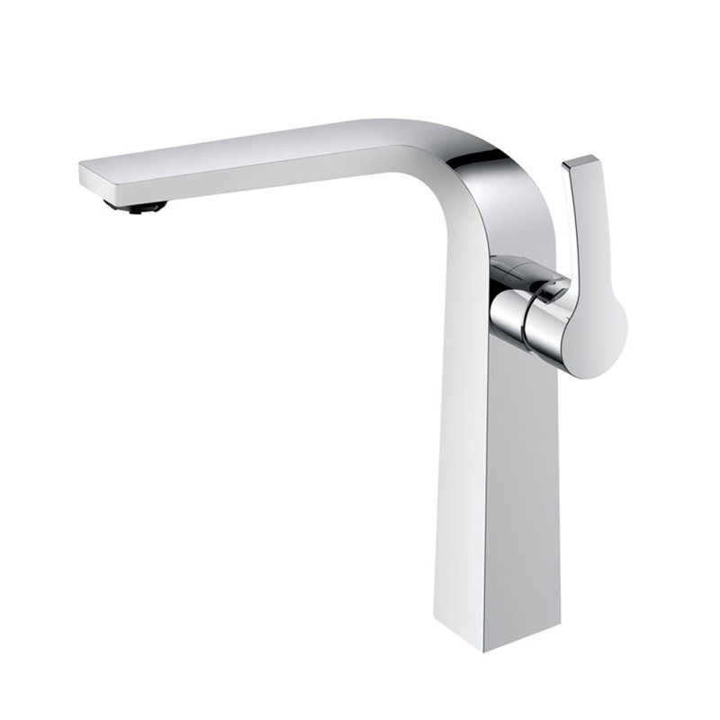 Single-handle Bathroom Faucet, Chrome/White