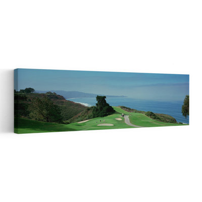 Golf course at the coast Torrey Pines Golf Course San Diego California USA 1 Piece Wrapped Canvas Panoramic Wall Art