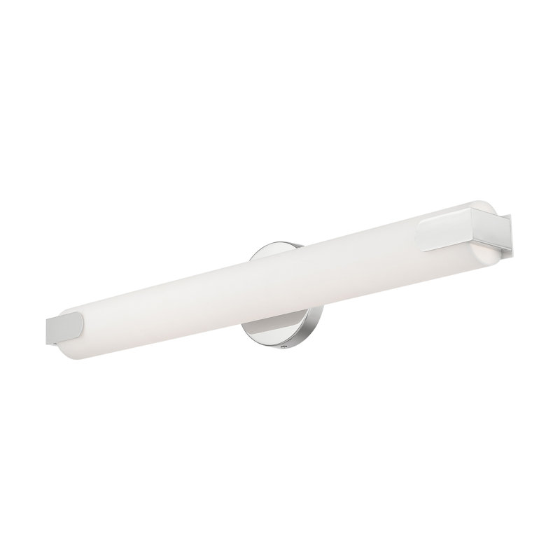 Applique murale de salle de bain 1 lumière DEL à intensité variable Brynlei, Chrome poli, H 4,37 po x l 23,5 po x P 3,25 po