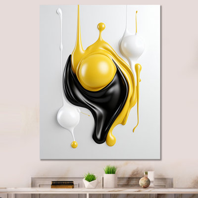 Art liquide sur toile, abstrait liquide noir et blanc I