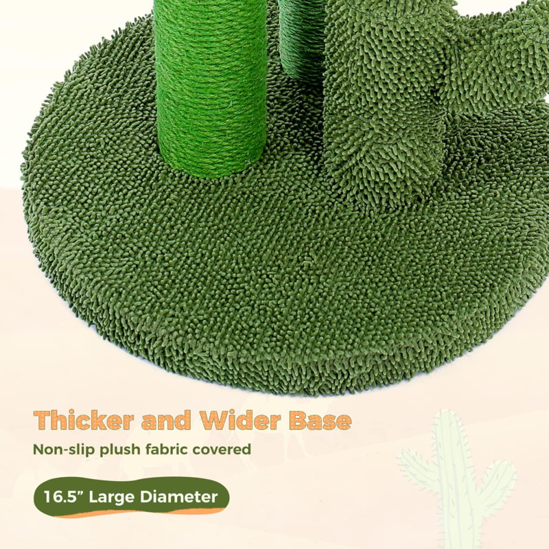 Large Green Cactus Cat Scratching Post with Sisal Rope