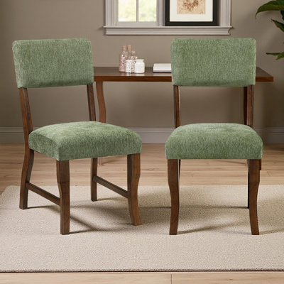 Ensemble de 2 chaises de salle à manger contemporaines rembourrées en tissu de chenille durable