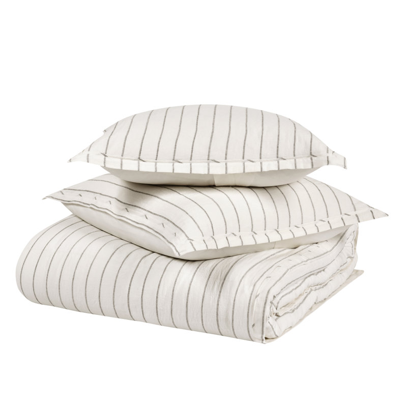 Housse de couette en lin Allensby Tasmin, Housse de couette pour grand lit, Ivoire ivoire