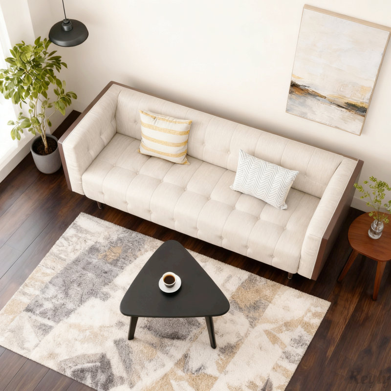 Canapé 3 places, Tissu beige