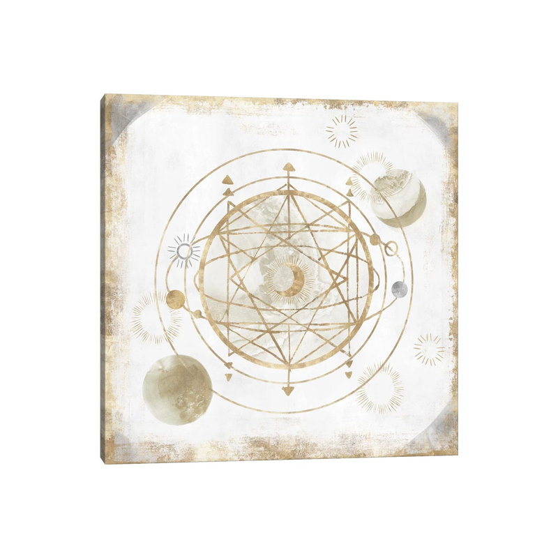 Golden Galaxy II by Isabelle Z - Print on Canvas, 45.72 cm H x 45.72 cm W x 3.175 cm D, Wrapped Canvas