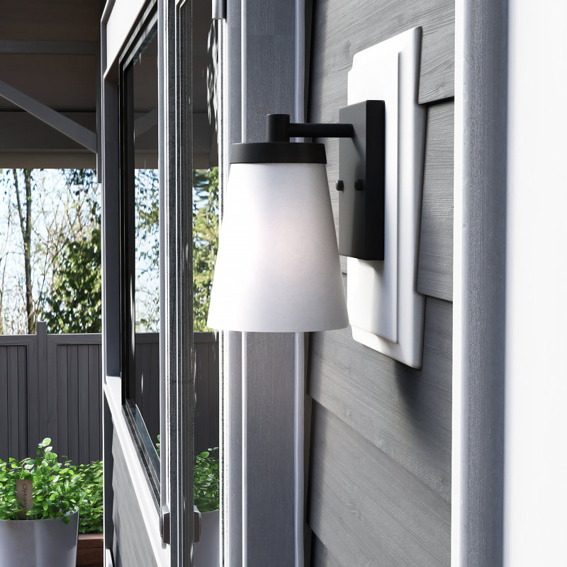 Renville Small One Light Outdoor Wall Lantern from Generation Lighting , Black, 7.38" H x 5.25" W x 5.25" D, No
