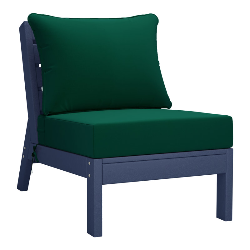 3-Piece Deep Seating Set With Cushions, Green, Navy Blue