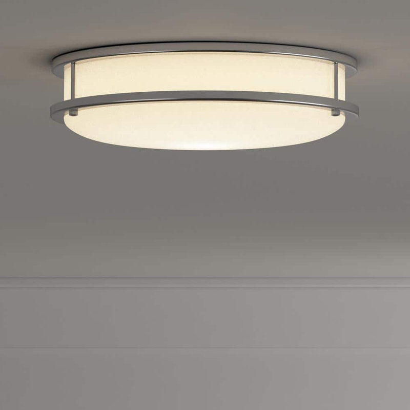 Ohara 12 in. Modern Brushed Nickel Selectable 5 CCT Integrated LED Flush Mount for Bedrooms, 2-Pack, 12 in., Brushed Nickel