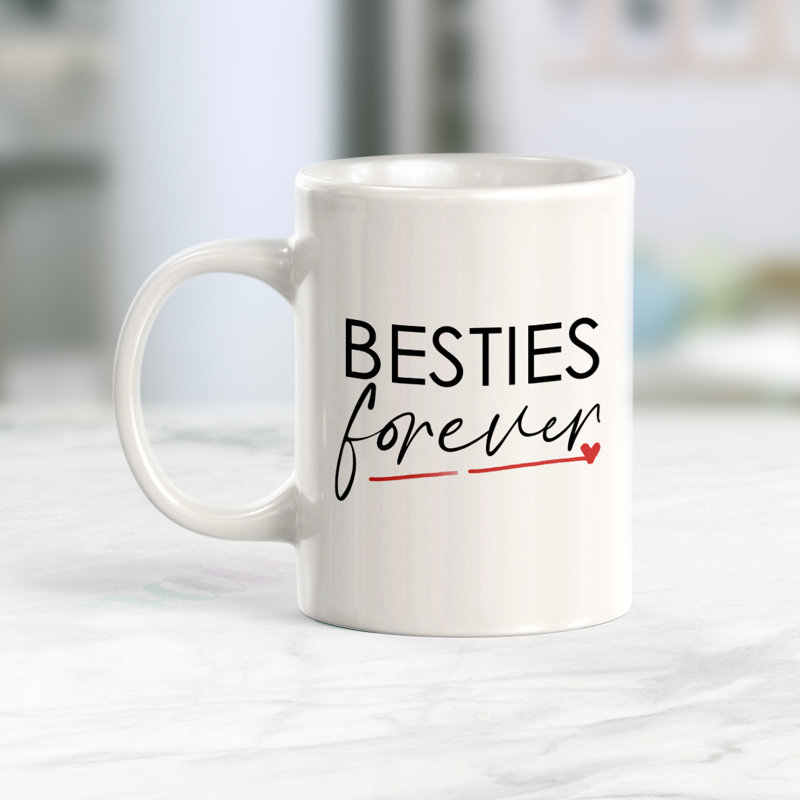 Tasse à café Besties Forever, Ensemble de verres à lait, Plastique polypropylène