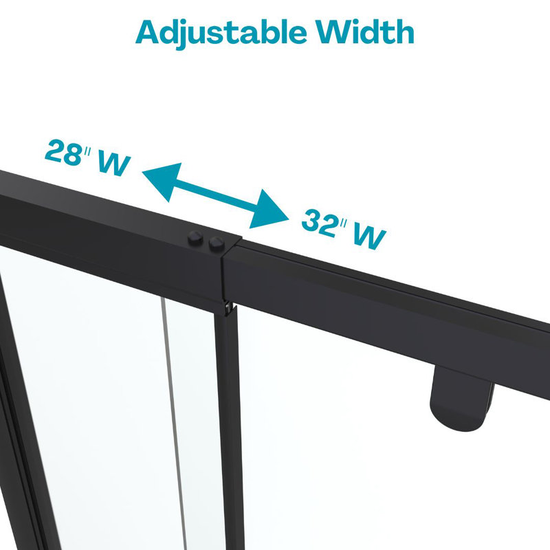 Matte Black Framed Pivot Shower Door with Clear Glass