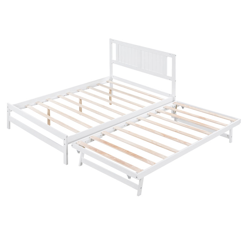 Lit plateforme double, Blanc