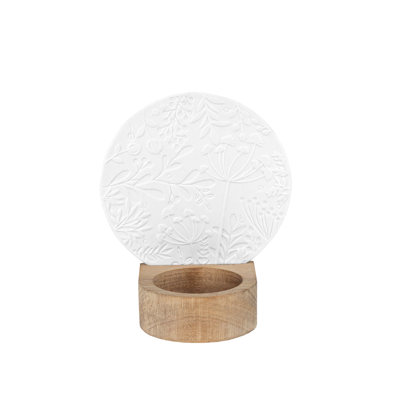 Wondergarden Tealight Holder - Porcelain & Acacia Wood