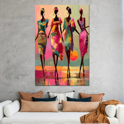 Large Wall Art - Vibrant Black Canvas Wall Decor for Living Room Art Portrait Pictures for Bedroom, Wrapped Canvas Pine Frame Artwork Print, 32×48 inches