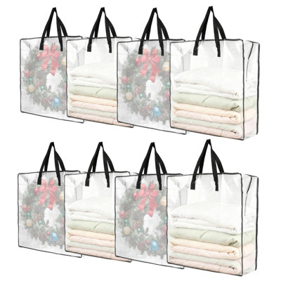 Paquet de 8 boîtes de rangement pour guirlande de Noël en PP transparent de 26 pouces
