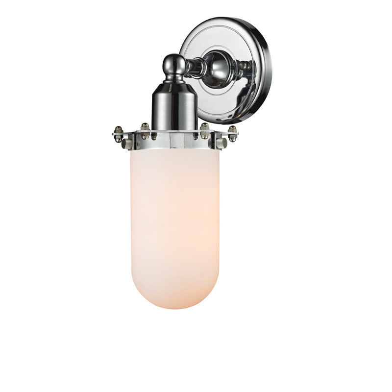 Clymer Armed Sconce, Matte White, Polished Chrome