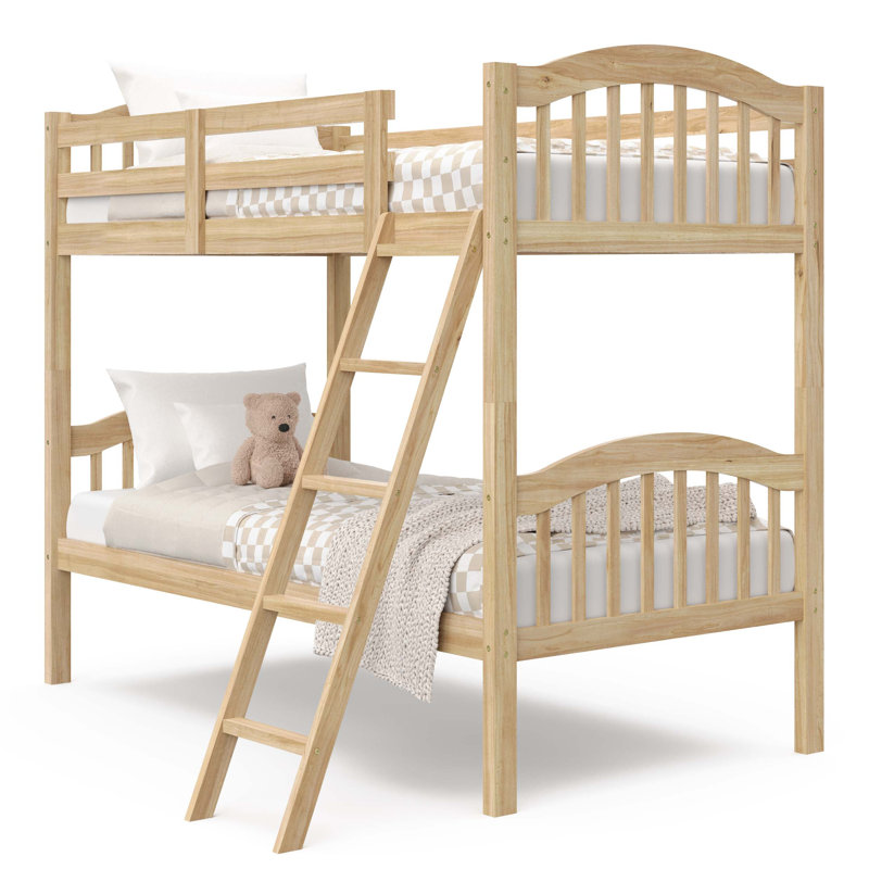 Long Horn Twin Over Twin Solid Wood Standard Bunk Bed by Storkcraft, Natural