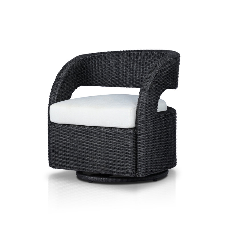 Hawkins Outdoor Swivel Lounge Chair, Vintage Coal
