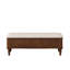 Banc de rangement avec repose-pieds en bois d'hévéa massif de 50,8 pouces avec siège en lin-256309569