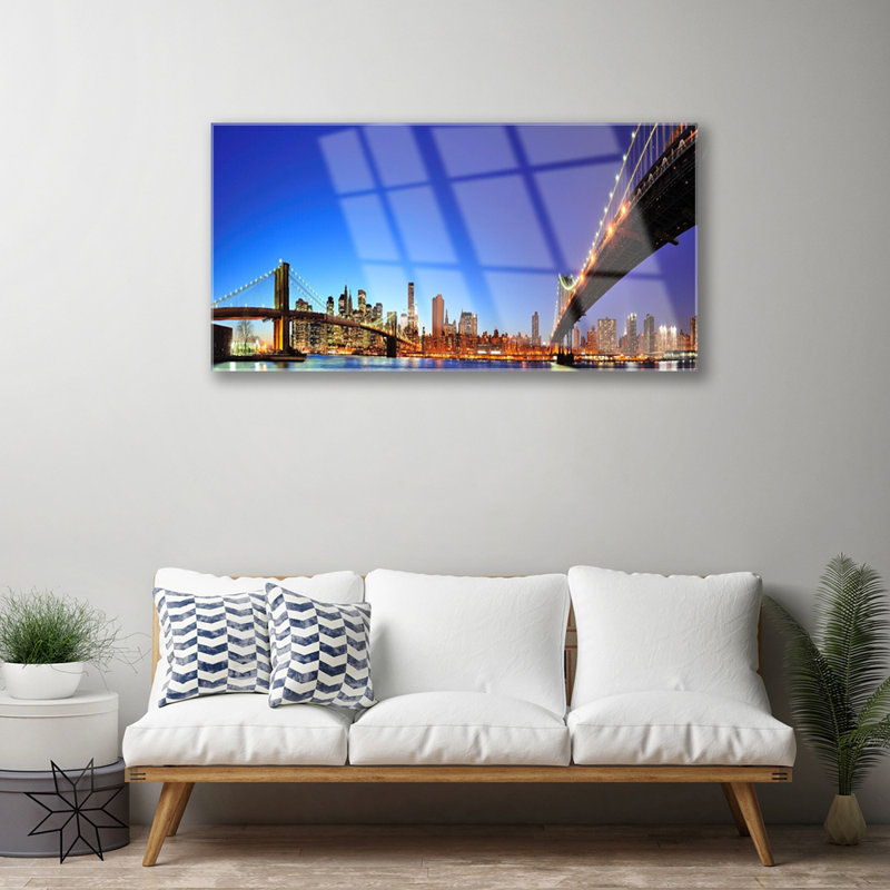 Architecture Bridge City - No Frame Print on Glass