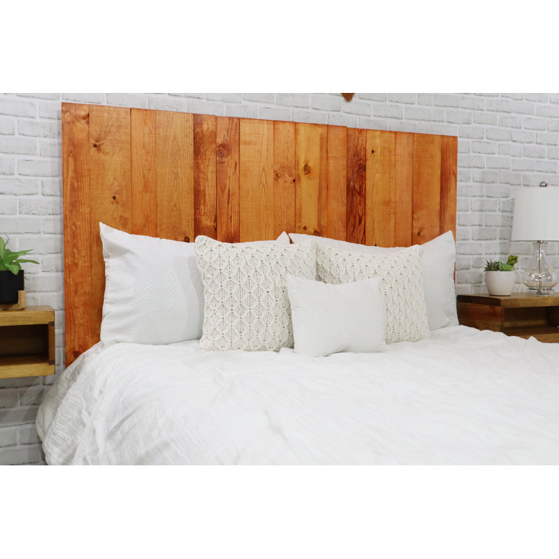 Ashleah Solid Wood Panel Headboard Wall Leaner Style, Monarch Orange, California King