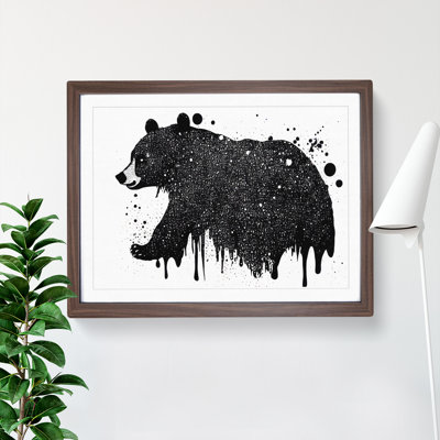 Bear Splatter Abstract - Single Picture Frame Print