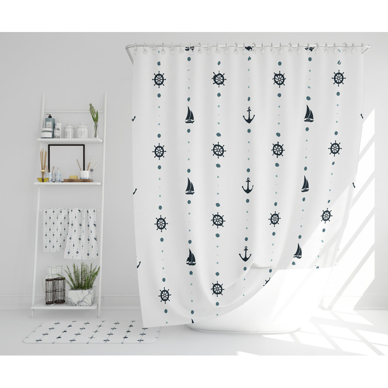 Natesha Polyester Shower Curtain Set