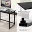 Bureau double de 235 cm de large avec étagères de rangement, bureau de jeu deux places avec support pour boîtier PC, idéal pour le télétravail ou le bureau à domicile.